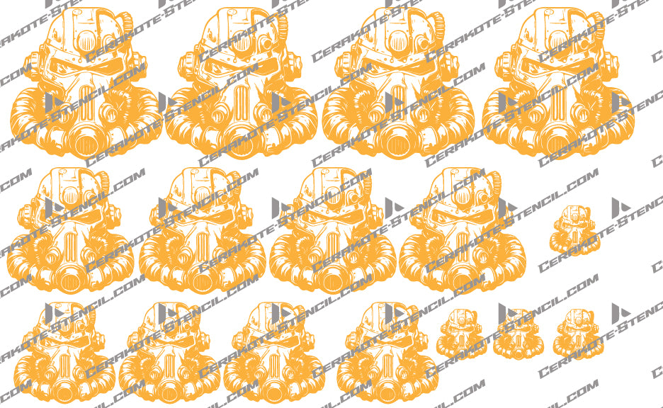 Fallout Armor Mask Stencil Kit – High Heat Resistant Vinyl – Precision Cut for Cerakote & Duracoat