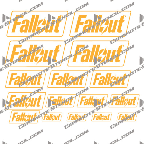 Fallout Logo Stencil Kit – High Heat Resistant Vinyl – Precision Cut for Cerakote & Duracoat