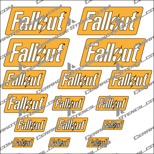 Fallout Logo Solid Background Stencil Kit – High Heat Resistant Vinyl – Precision Cut for Cerakote & Duracoat