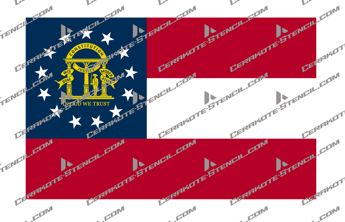 Georgia State Flag Cerakote Stencil – Built for Heat, Precision, and Patriotism