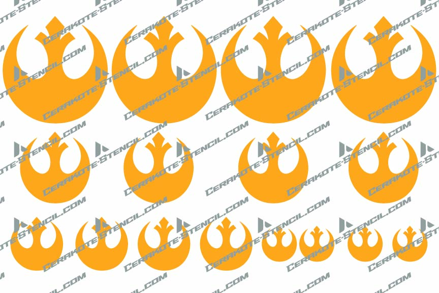 Star Wars Rebel Alliance Stencil Kit – High Heat Resistant Vinyl – Precision Cut for Cerakote & Duracoat