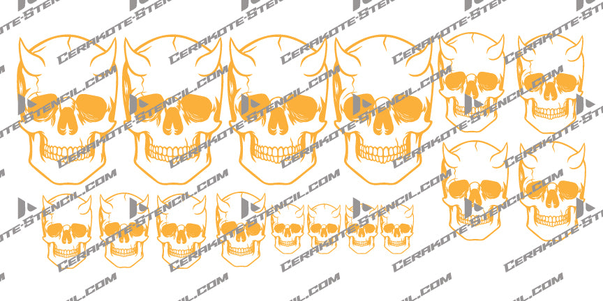 demon skull stencil on ar15