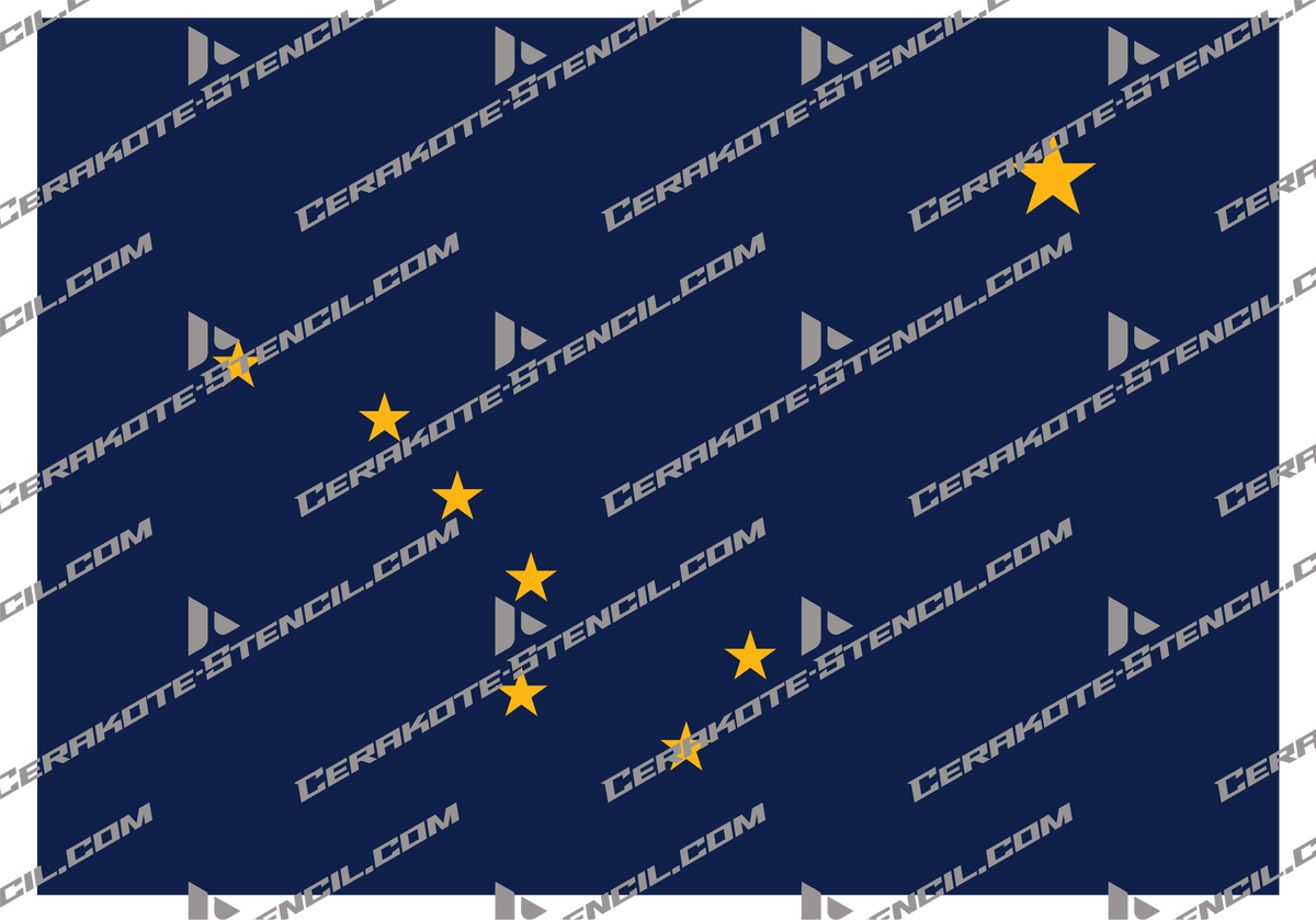 Alaska State Flag Cerakote Stencil – Built for Heat, Precision, and Patriotism