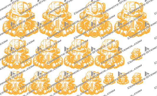 Fallout Armor Mask  Stencil Kit – High Heat Resistant Vinyl – Precision Cut for Cerakote & Duracoat