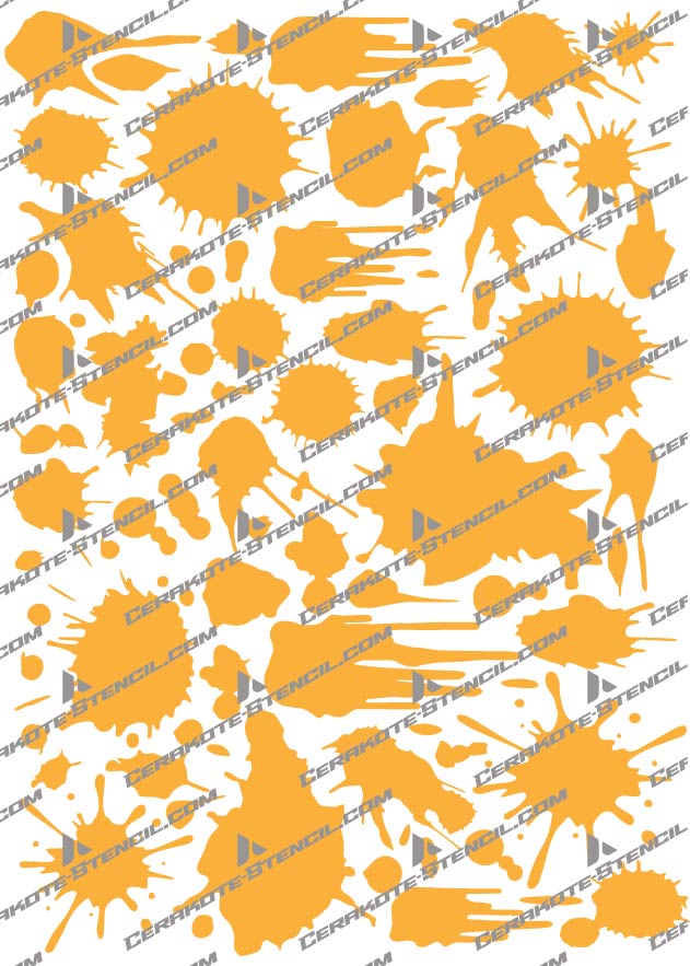 Blood Splatter Camouflage Stencil Kit – High Heat Resistant Vinyl – Precision Cut for Cerakote & Duracoat