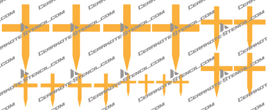 Croix Fitchee Cross Stencil Kit – High Heat Resistant Vinyl – Precision Cut for Cerakote & Duracoat