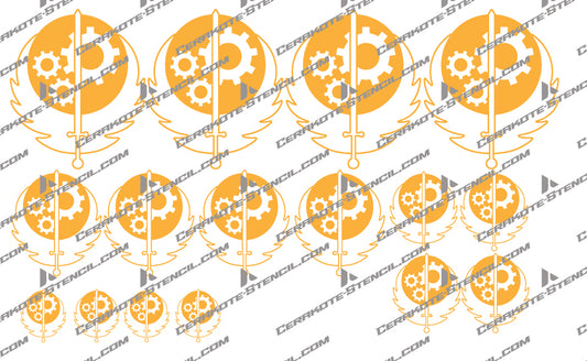 Fallout Brotherhood Logo - 1  Stencil Kit – High Heat Resistant Vinyl – Precision Cut for Cerakote & Duracoat