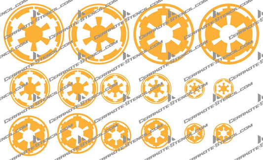 Star Wars Galactic Empire Stencil Kit – High Heat Resistant Vinyl – Precision Cut for Cerakote & Duracoat