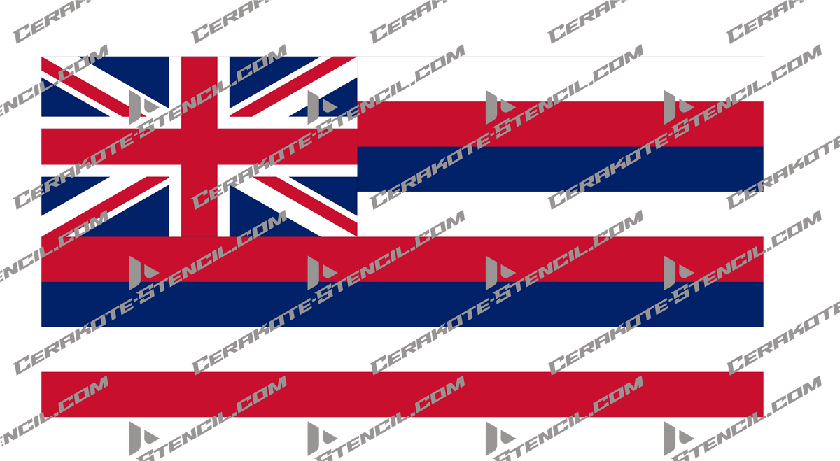 Hawaii State Flag Cerakote Stencil – Built for Heat, Precision, and Patriotism