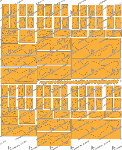 Multicam Camouflage Stencil Kit – High Heat Resistant Vinyl – Precision Cut for Cerakote & Duracoat (Copy)