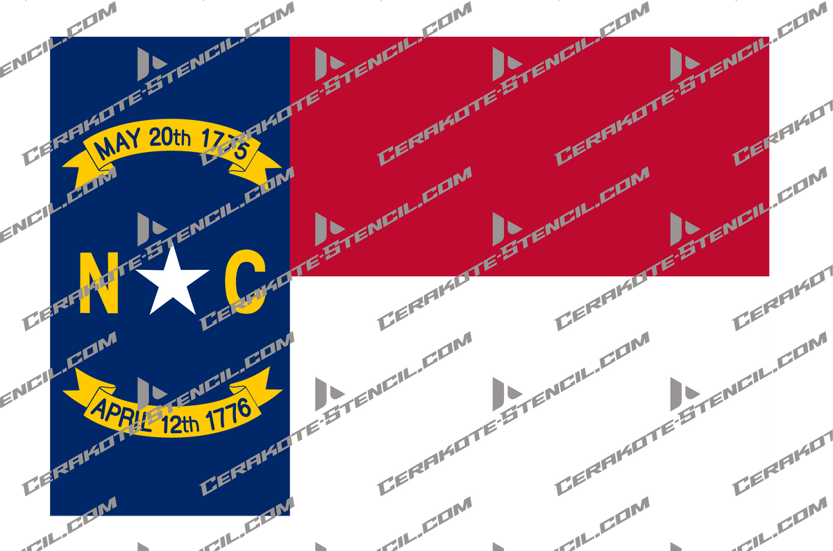 North Carolina State Flag Cerakote Stencil – Built for Heat, Precision, and Patriotism