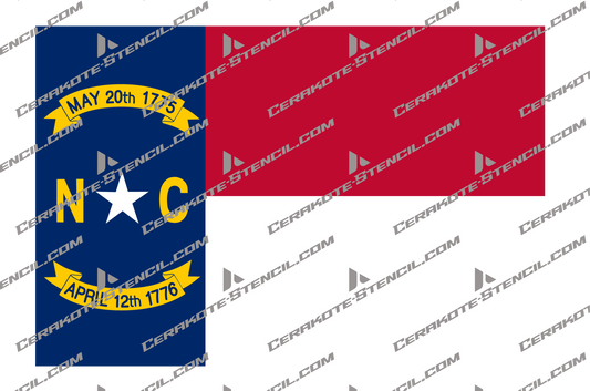 North Carolina State Flag Cerakote Stencil – Built for Heat, Precision, and Patriotism