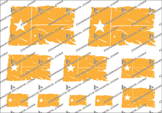 tattered texas flag cerakote stencil on ar15