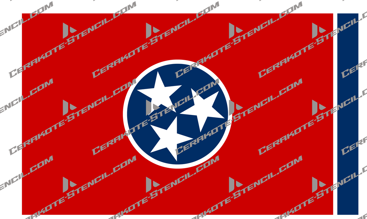 Tennessee State Flag Cerakote Stencil – Built for Heat, Precision, and Patriotism