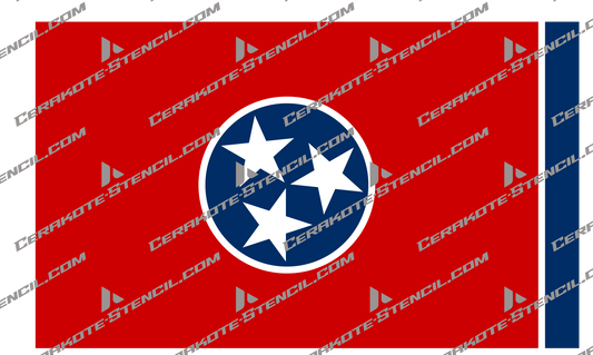 Tennessee State Flag Cerakote Stencil – Built for Heat, Precision, and Patriotism