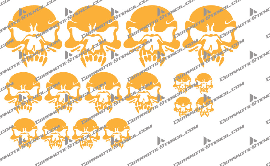 Vampire skull cerakote stencil on ar15