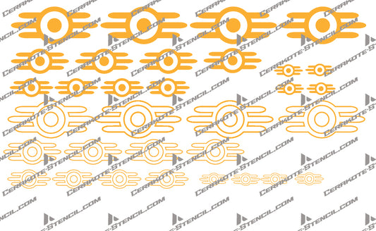 Fallout Vault Logo  Stencil Kit – High Heat Resistant Vinyl – Precision Cut for Cerakote & Duracoat