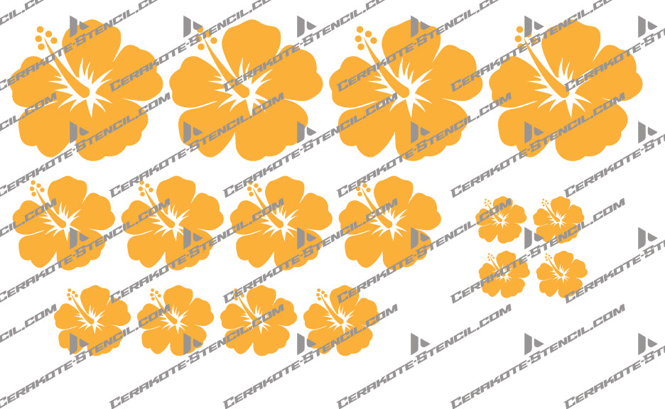 hibiscus flowers cerakote stencil