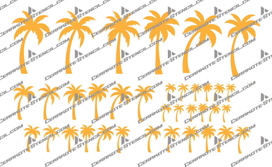 palm trees cerakote stencil